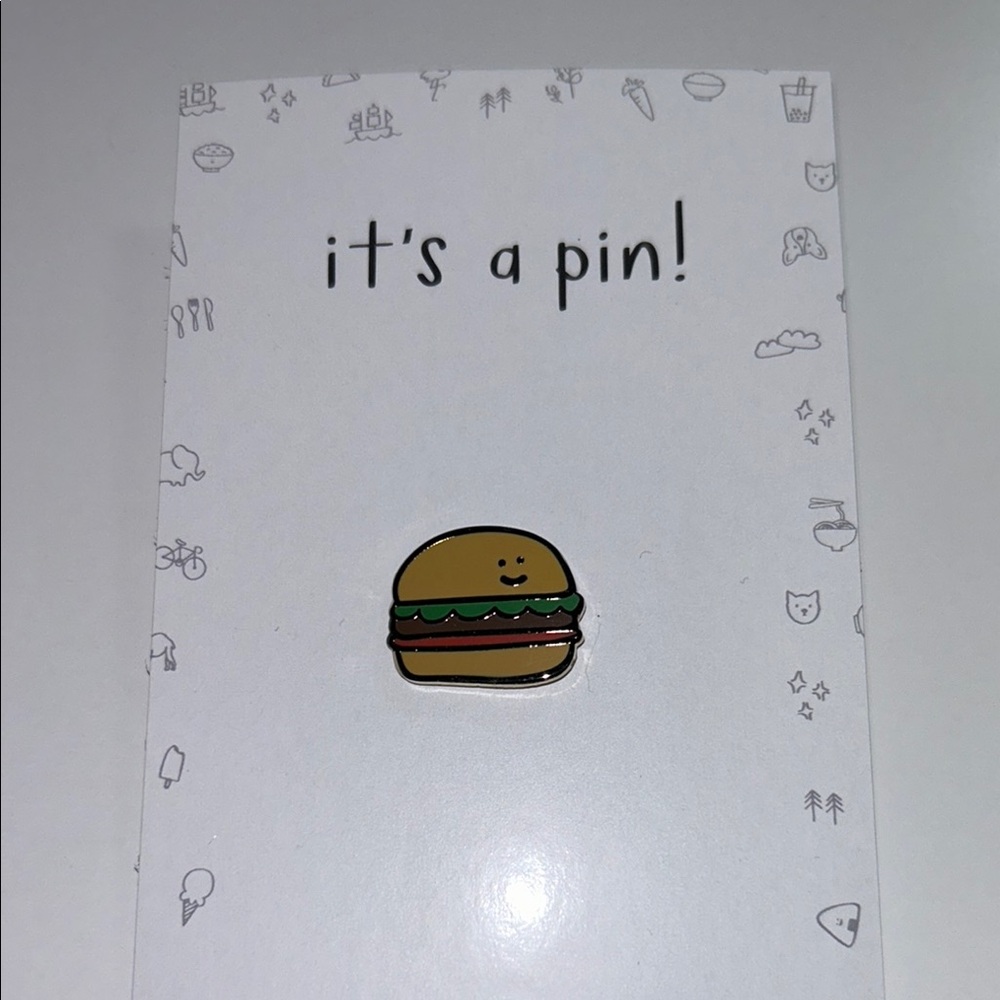 Hamburger enamel pin